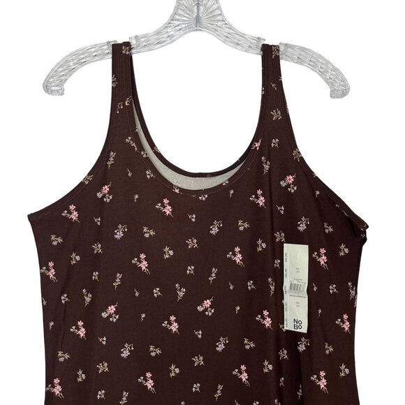 No Boundaries Scoop Tank Top Womens Brown XXL Floral Print New - Picture 4 of 10